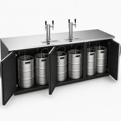 Beverage Air DD94HC-B 94-Inch Direct Draw Beer Dispenser, 5 Half-Barrel Kegs, Dual-Faucet Towers, Black Exterior