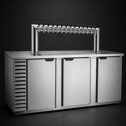 Beverage Air DD94HC-S-12T 94-Inch Stainless Steel Direct Draw Beer Dispenser, 12-Tap Tower, 5 Half-Keg Capacity