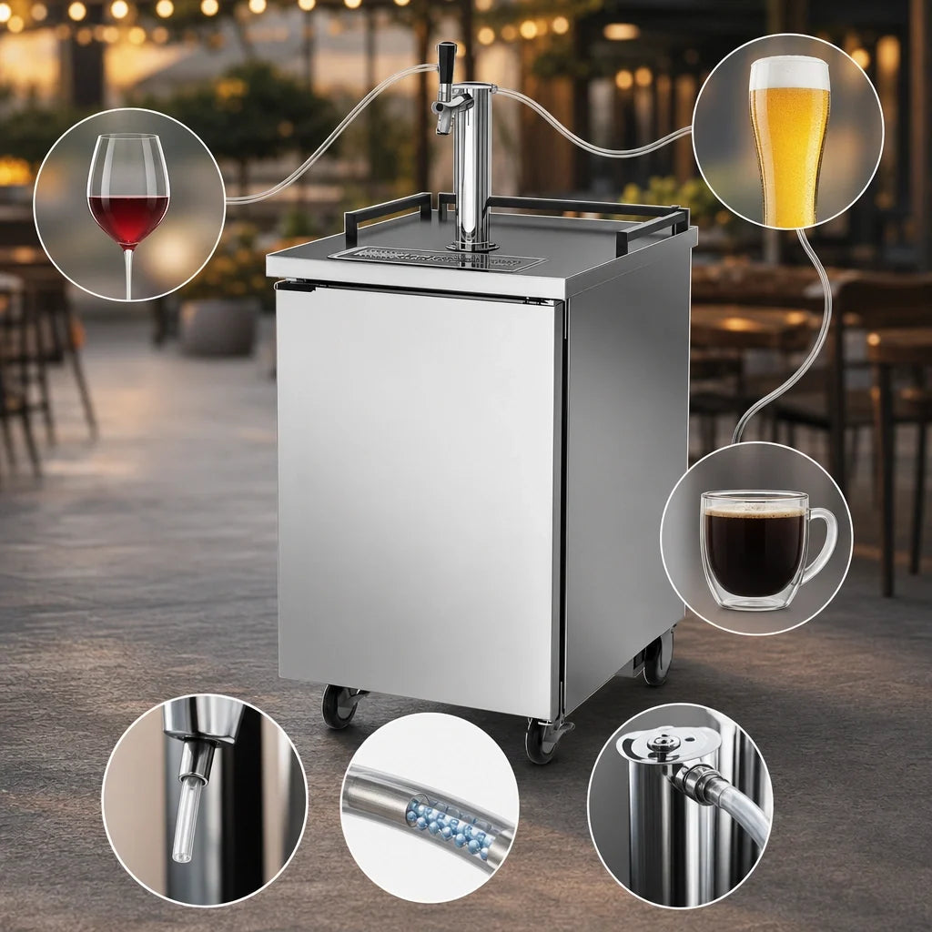 Beverage Air BM23HC-S-31 Portable Draft Beer Dispenser, 24-Inch, Stainless Steel, 1 Half-Barrel Keg, 1 Faucet