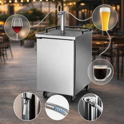 Beverage Air BM23HC-S-31 Portable Draft Beer Dispenser, 24-Inch, Stainless Steel, 1 Half-Barrel Keg, 1 Faucet