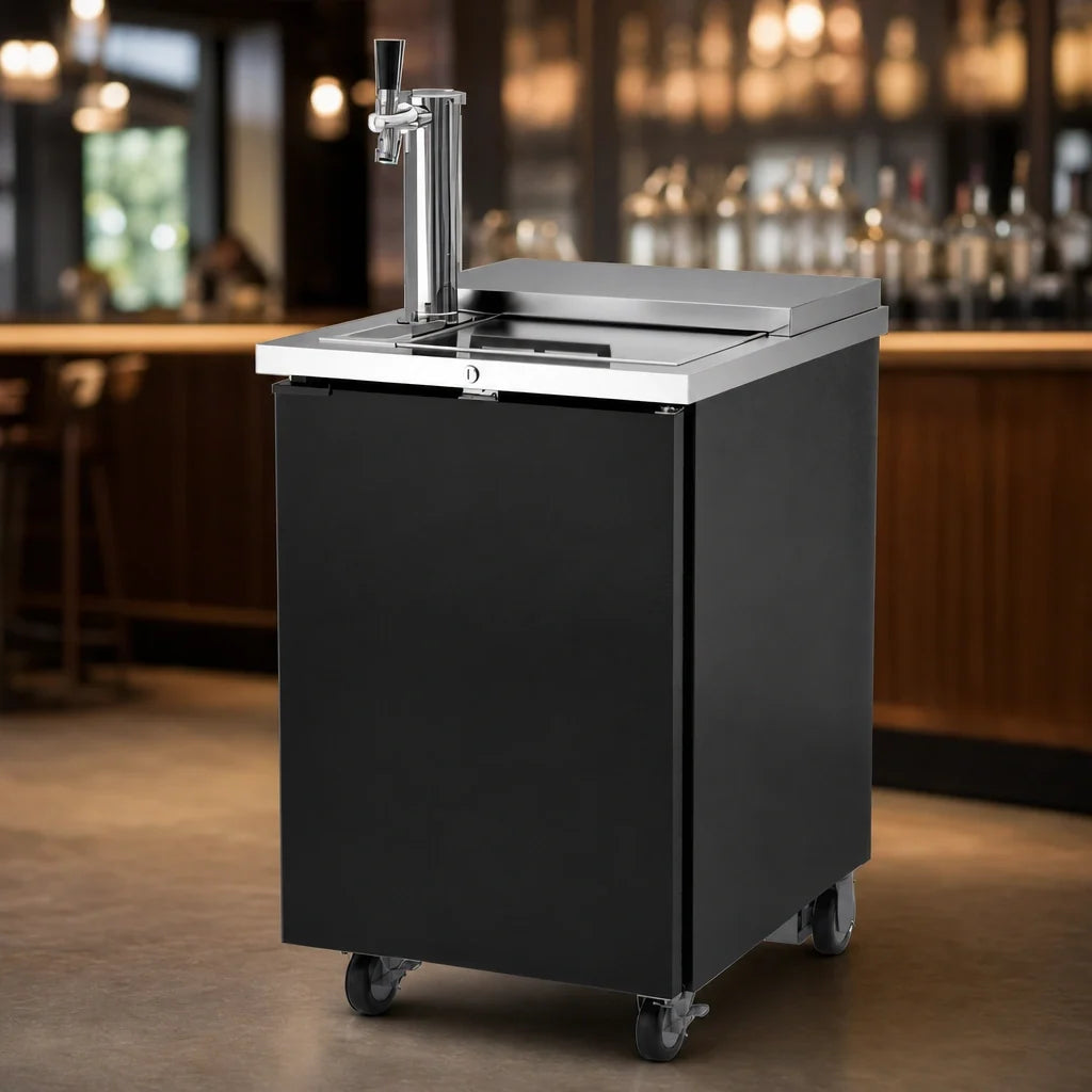 Beverage Air BM23HC-C-B Portable Club-Top Draft Beer Dispenser, 24-Inch, 1/2-Barrel Keg, Single Faucet, Black