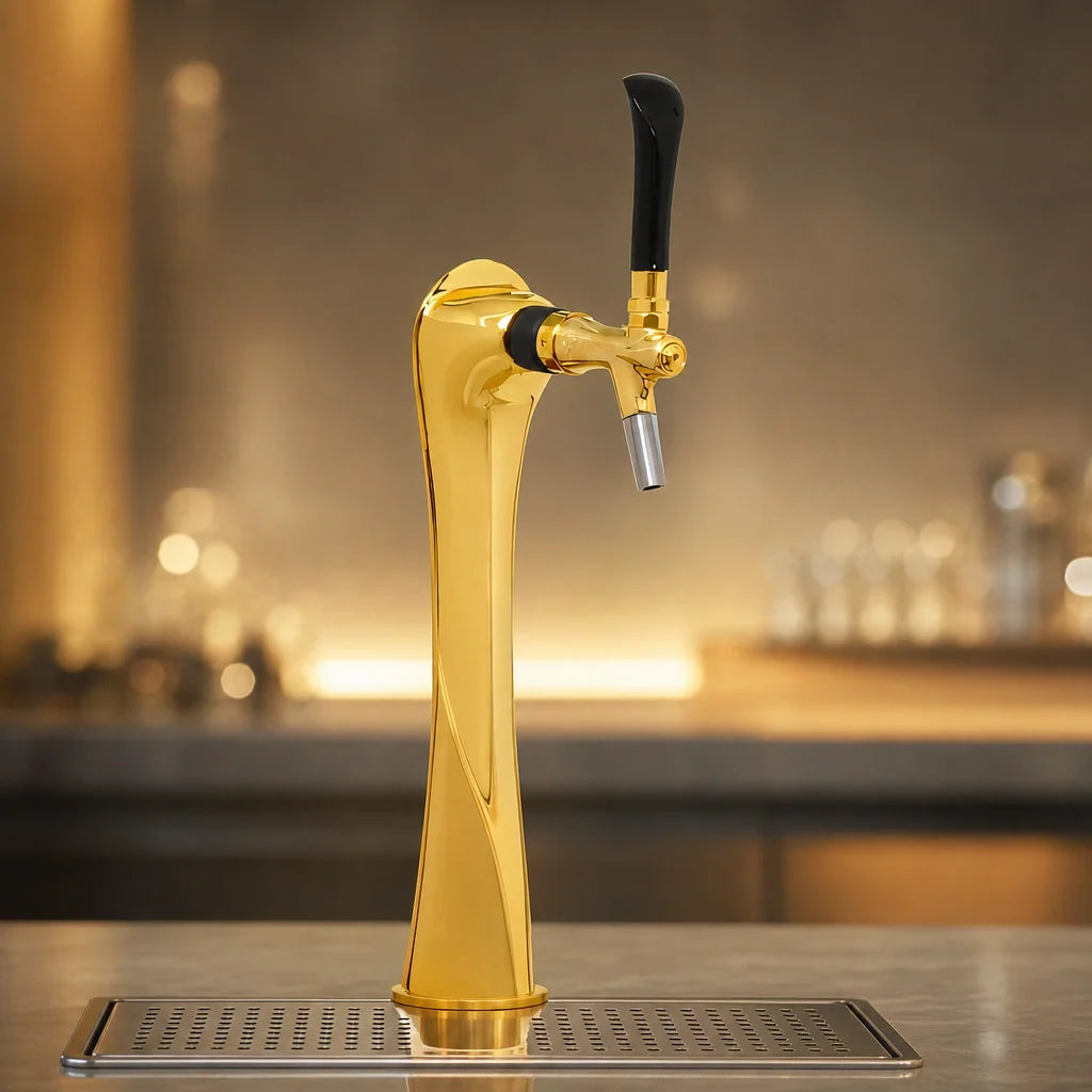 Perlick 69526-1LG-R Air-Cooled Direct-Draw Beer Dispensing Kit, Single Faucet, Polished Gold