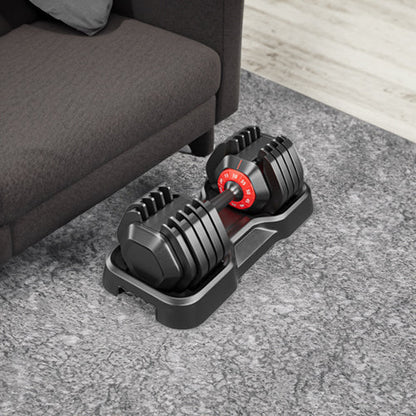 Adjustable dumbbell set, male and female 10 in 1 free dumbbell black rotating handle for quick adjustment (10 gears/55 pounds)