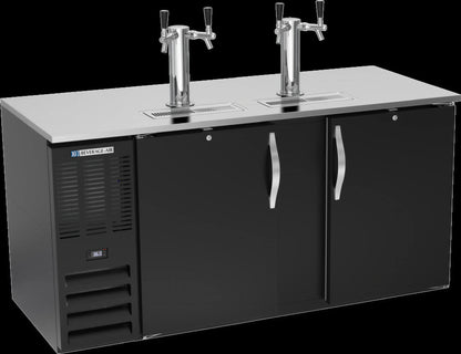 Beverage Air DD68HC-B 68-Inch Direct Draw Beer Dispenser, Dual Towers, 3-Keg Capacity, Black Exterior
