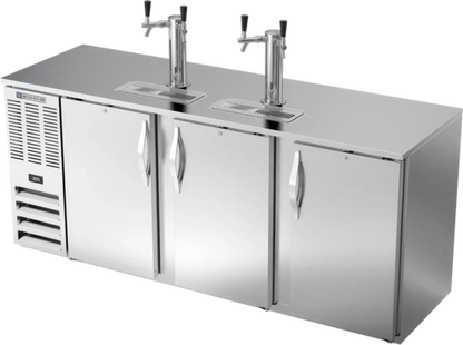 Beverage Air DDN78HC-S 78-Inch Shallow-Depth Direct Draw Beer Dispenser, 4-Keg Capacity, 2 Dual-Faucet Towers, Stainless Steel Top and Front
