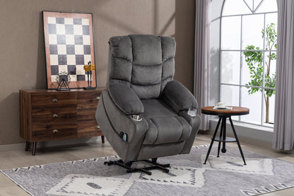 Ultra Wide Electric Lounge Chair with Massage Heating - Velvet
