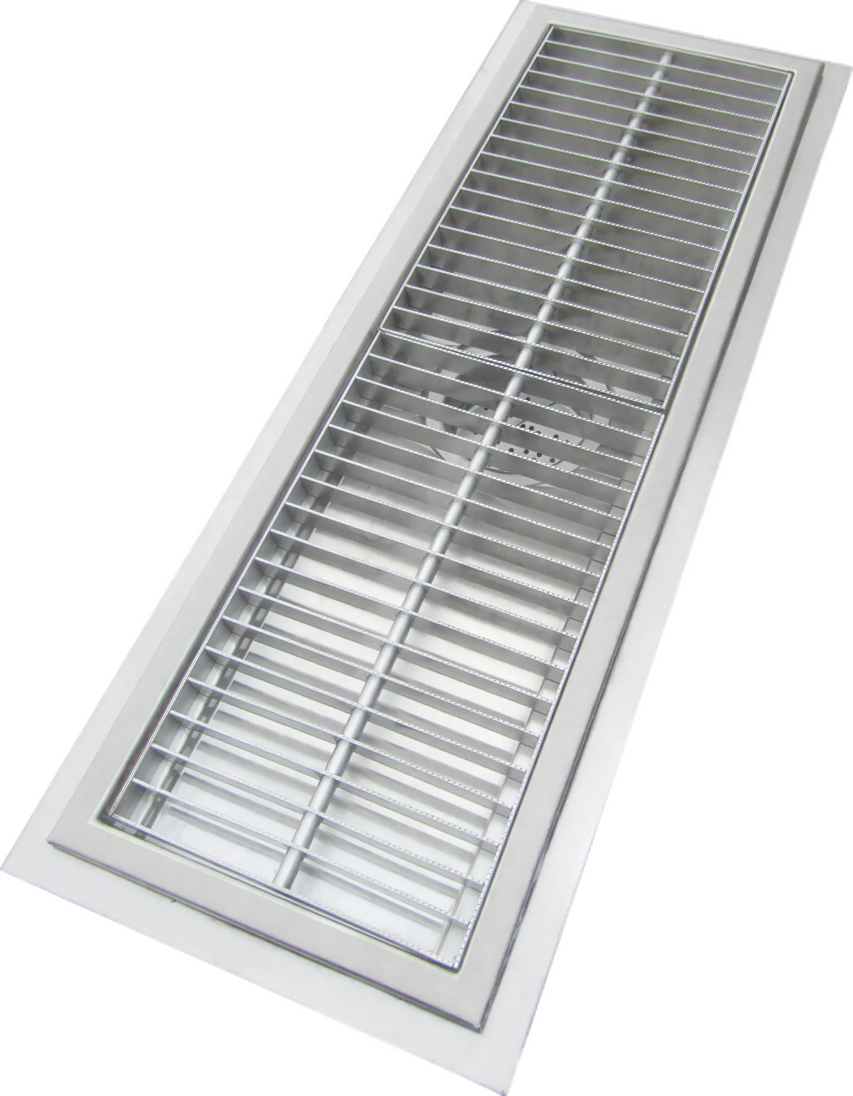 IMC/Teddy SFT-1272-SQ Shallow Stainless Steel Floor Trough with Drain, Square Grid Grating, 72"W x 12"D x 2" Deep
