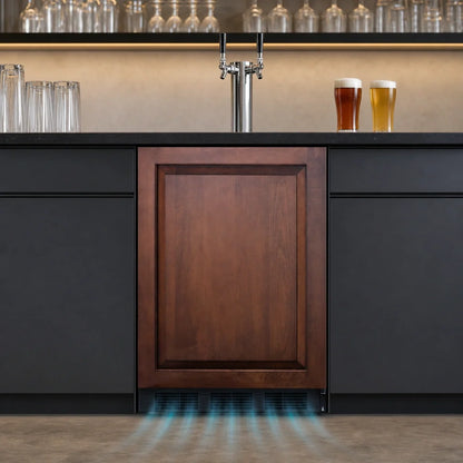 Summit Commercial SBC58BLBIADAIF ADA Undercounter Dual-Tap Beer Dispenser, Front-Breathing, Black, Holds Two 1/6-Barrel Kegs