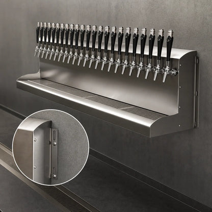 Perlick 4076DN27 Modular Wall-Mount Glycol-Cooled Draft Beer Dispensing Tower, Stainless Steel, 27-Faucet Capacity