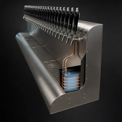 Perlick 4076DN2 2-Faucet Wall-Mount Draft Beer Dispensing Tower, Glycol-Cooled, Stainless Steel