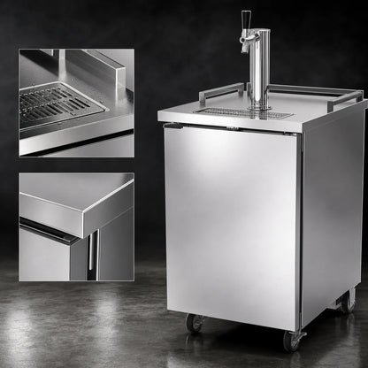 Beverage Air BM23HC-S-31 Portable Draft Beer Dispenser, 24-Inch, Stainless Steel, 1 Half-Barrel Keg, 1 Faucet