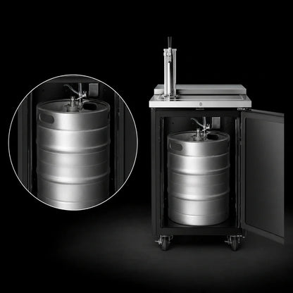 Beverage Air BM23HC-C-B Portable Club-Top Draft Beer Dispenser, 24-Inch, 1/2-Barrel Keg, Single Faucet, Black