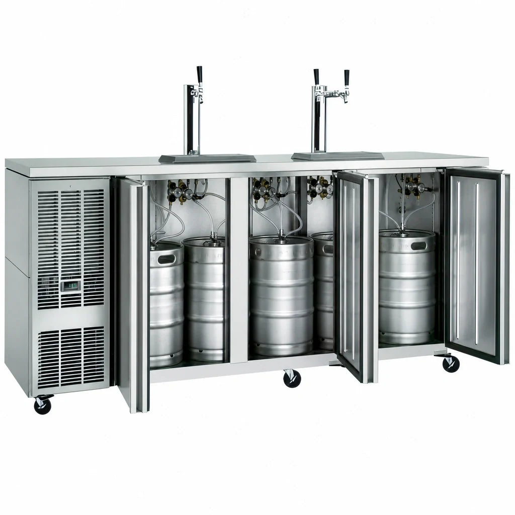 Perlick DDC92 Self-Contained Direct-Draw Draft Beer Dispenser, 92-Inch, 4 Half-Barrel Capacity, Stainless Steel