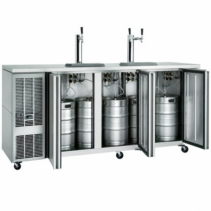 Perlick DDC92 Self-Contained Direct-Draw Draft Beer Dispenser, 92-Inch, 4 Half-Barrel Capacity, Stainless Steel