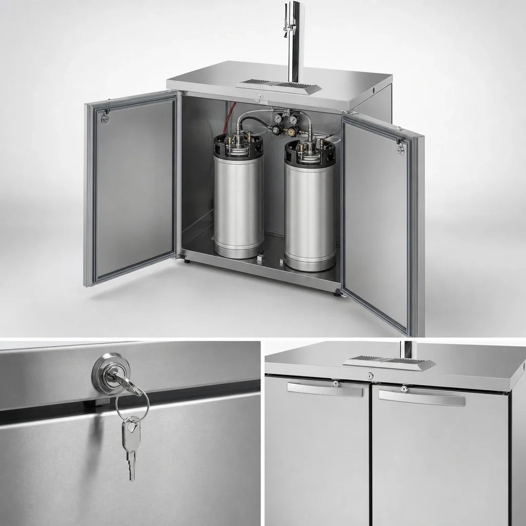 True Premier Bar TDR36-PTSZ1-L-S-S-S-1 36-Inch Pass-Thru Refrigerated Draft Beer Dispenser, Stainless Steel, 1 Faucet