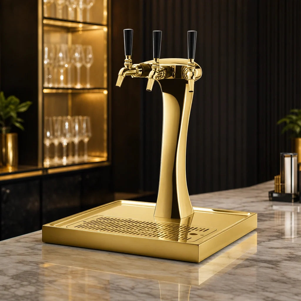 Perlick Panther Style 3-Faucet Gold Beer Dispensing Kit
