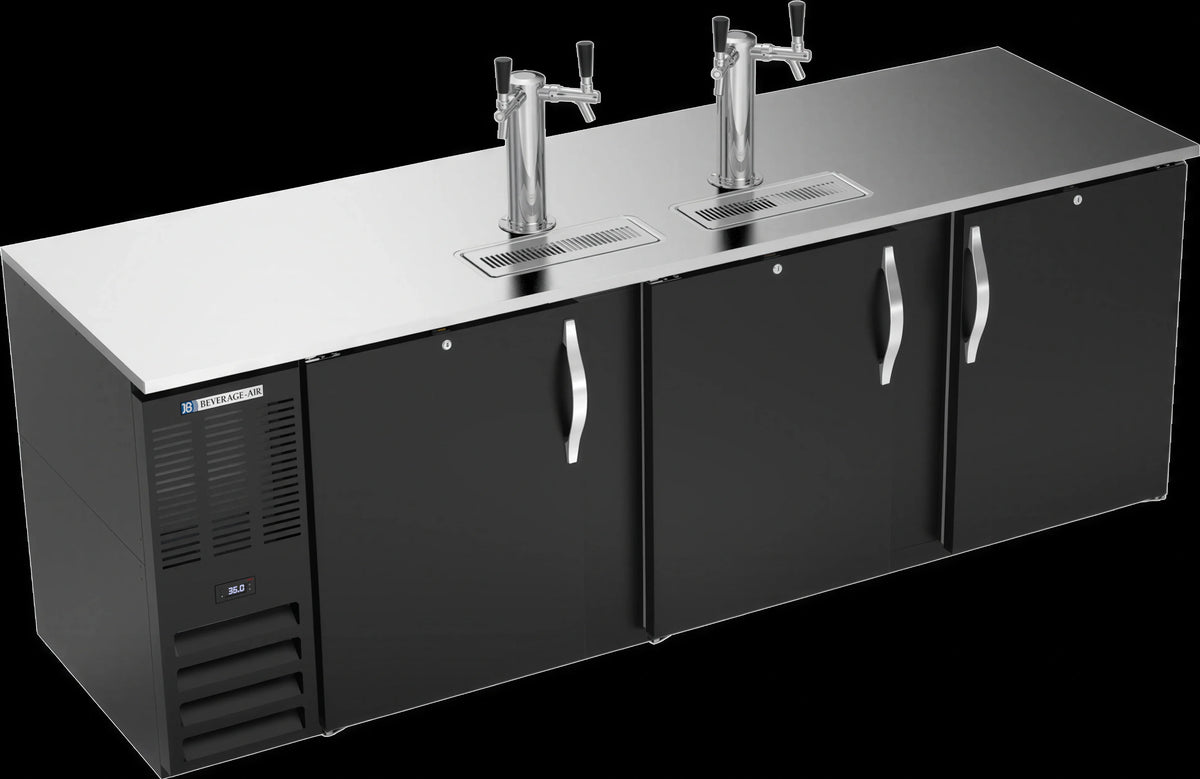 Beverage Air DD94HC-B 94-Inch Direct Draw Beer Dispenser, 5 Half-Barrel Kegs, Dual-Faucet Towers, Black Exterior