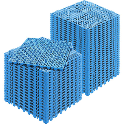 Durable PVC Interlocking Tile 50PCS with Rapid Drainage - Blue, Black, or Gray