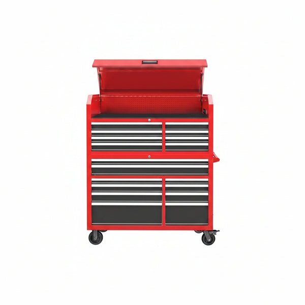 Tool Chest 18-Drawer | 66'' Large Rolling Tool Chest with Wheels | Detachable Top Metal Tool Box with Gas Struts | Lockable Rolling Tool Cabinet with Liners,Power Strip | Garage, Repair Shop, Workshop