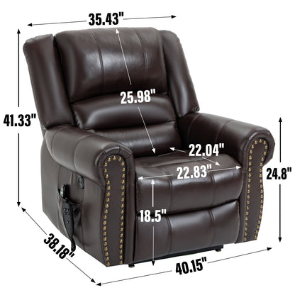 Power Lift Recliner Chair with Heat and Massage - Faux Leather