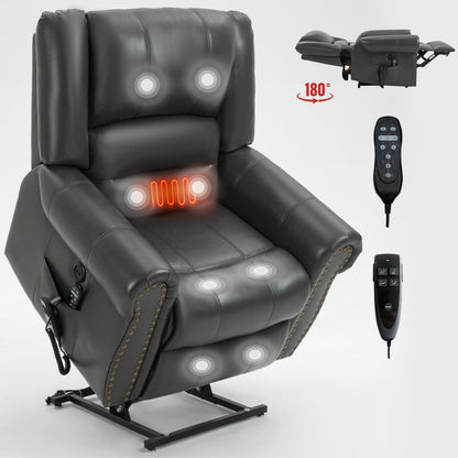 Power Lift Recliner Chair with Heat and Massage - Faux Leather