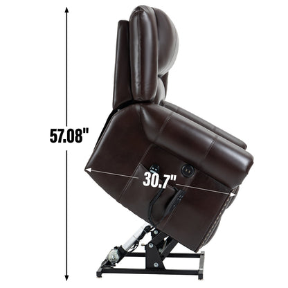 Power Lift Recliner Chair with Heat and Massage - Faux Leather