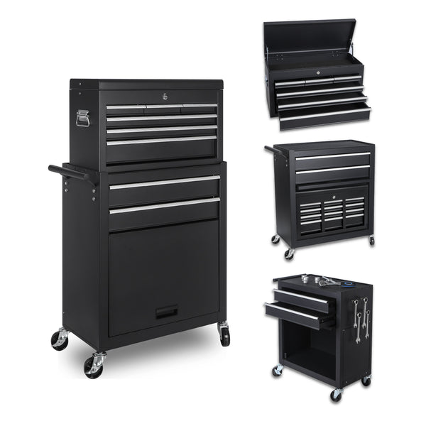 8-Drawer Rolling Tool Storage Cabinet with Detachable Top
