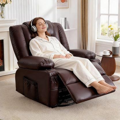 Rocker Recliner Chair with Massage and Heat - Leather