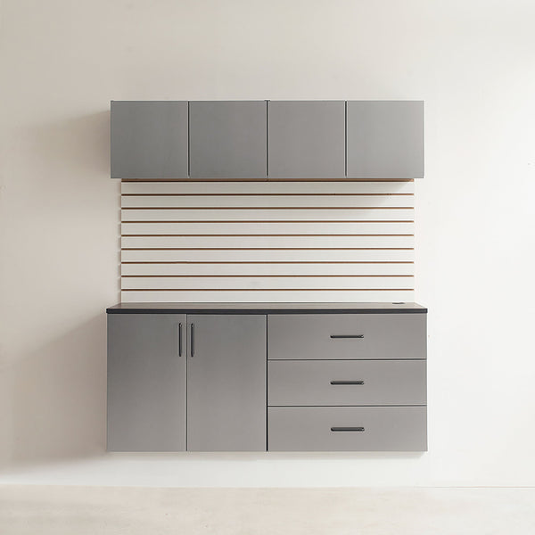 Astro Series - Garage Cabinet Set C With Soft Closing Drawers - Metallic Gray