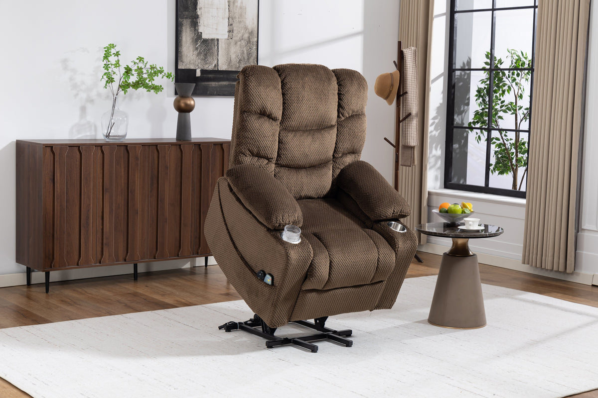 Ultra Wide Electric Lounge Chair with Massage Heating - Velvet
