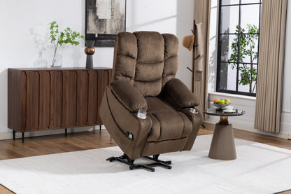 Ultra Wide Electric Lounge Chair with Massage Heating - Velvet