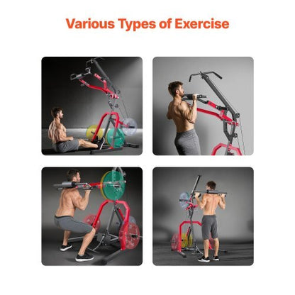 Home Gym Equipment, Leverage Gym with 2:1 Ratio LAT Low Row System, Strength Training Machine for Squats Deadlifts Bench Press Bicep Curls, Home Gym Machine, Adjustable Full Body Workout Station