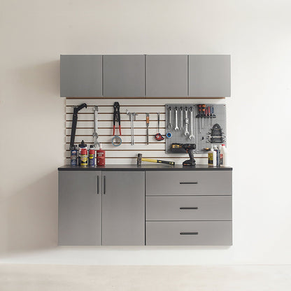 Astro Series - Garage Cabinet Set C With Soft Closing Drawers - Metallic Gray