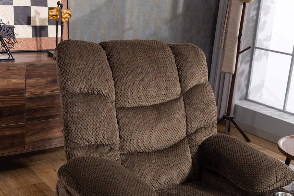 Ultra Wide Electric Lounge Chair with Massage Heating - Velvet