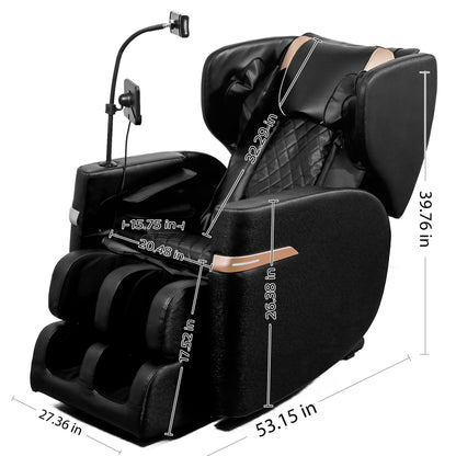 Massage Chair Recliner with Zero Gravity and Full Body Air Pressure - Black
