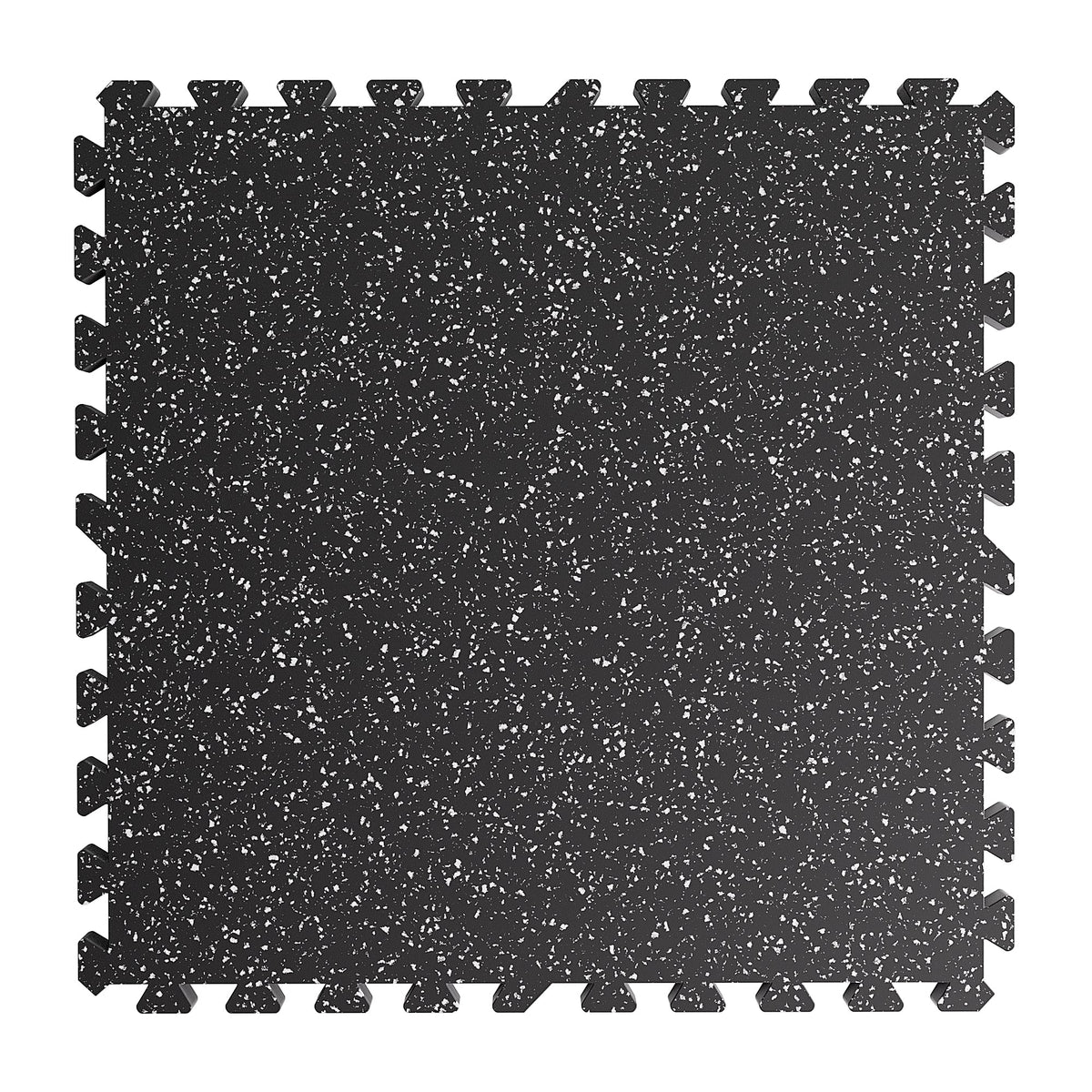 0.79 Inch Thick Gym Floor Mats with Interlocking Design - Black