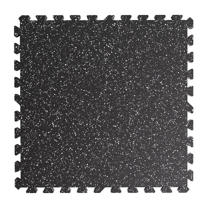 0.79 Inch Thick Gym Floor Mats with Interlocking Design - Black