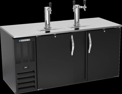 Beverage Air DD68HC-B 68-Inch Direct Draw Beer Dispenser, Dual Towers, 3-Keg Capacity, Black Exterior