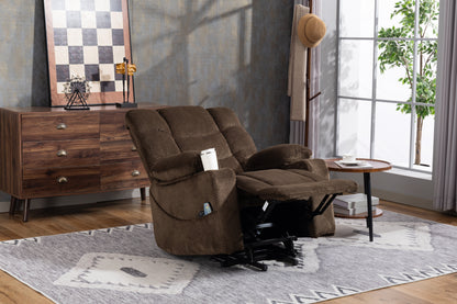 Ultra Wide Electric Lounge Chair with Massage Heating - Velvet