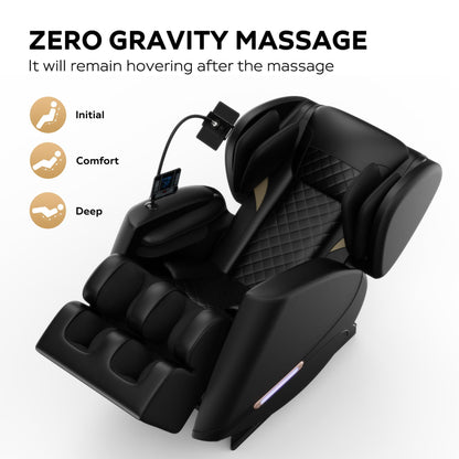 Massage Chair Recliner with Zero Gravity and Full Body Air Pressure - Black