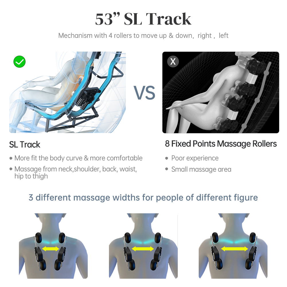 Black Zero Gravity Shiatsu Massage Chair with SL-Track and Bluetooth
