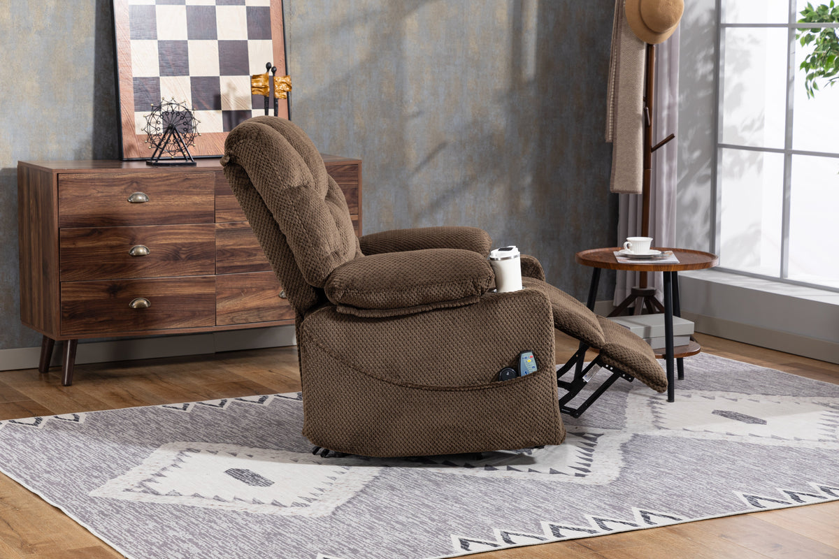 Ultra Wide Electric Lounge Chair with Massage Heating - Velvet