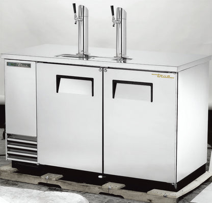 True General Foodservice TDD-2-S-HC Two-Column Direct Draw Beer Dispenser, 2 Half-Barrel Keg Capacity, Stainless Steel