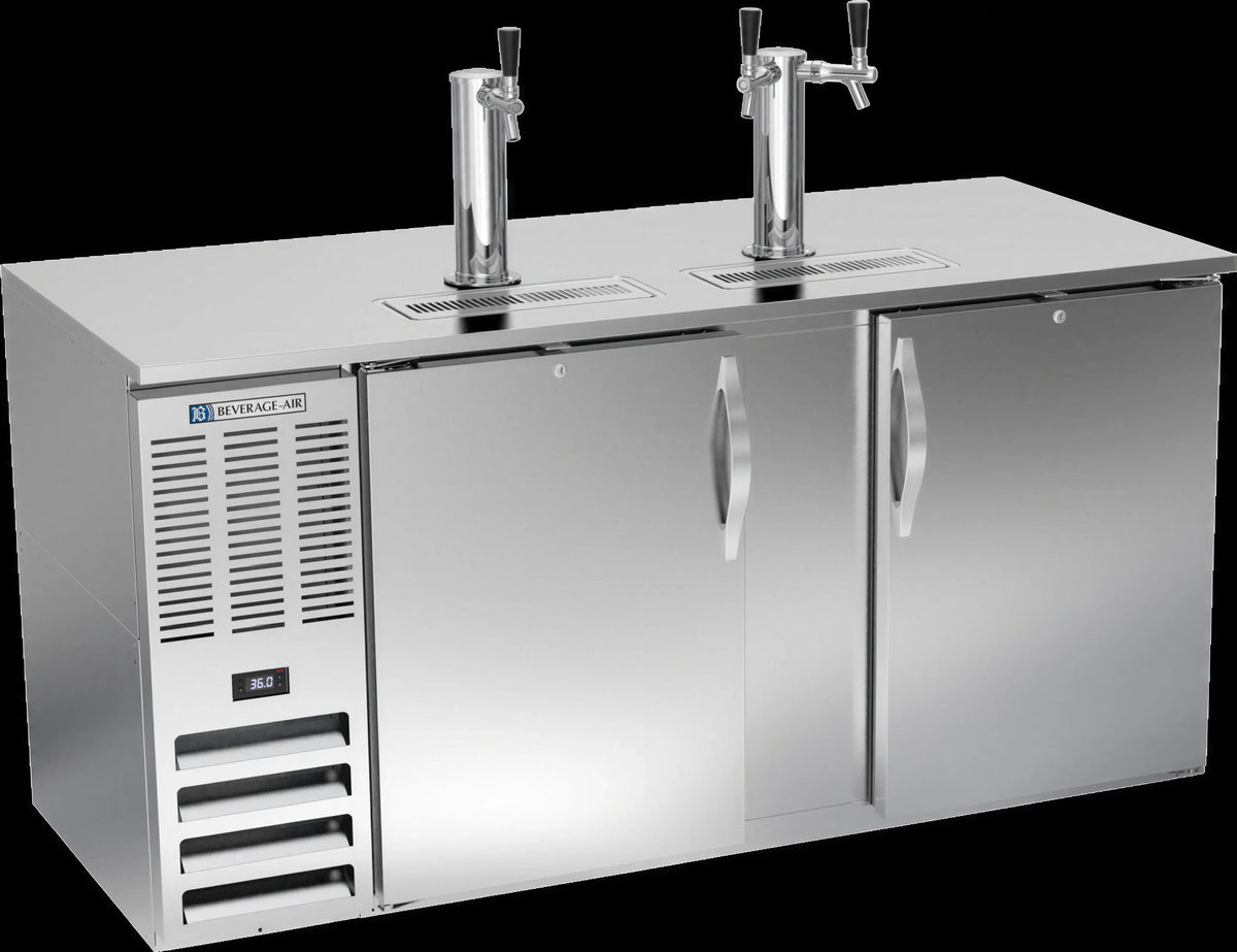 Beverage Air DD68HC-S 68-Inch Direct Draw Beer Dispenser, 3 Half-Barrel Kegs, Dual Towers, 3 Faucets, Stainless Steel