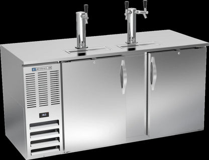 Beverage Air DD68HC-S 68-Inch Direct Draw Beer Dispenser, 3 Half-Barrel Kegs, Dual Towers, 3 Faucets, Stainless Steel