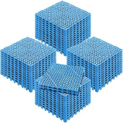 Durable PVC Interlocking Tile 50PCS with Rapid Drainage - Blue, Black, or Gray