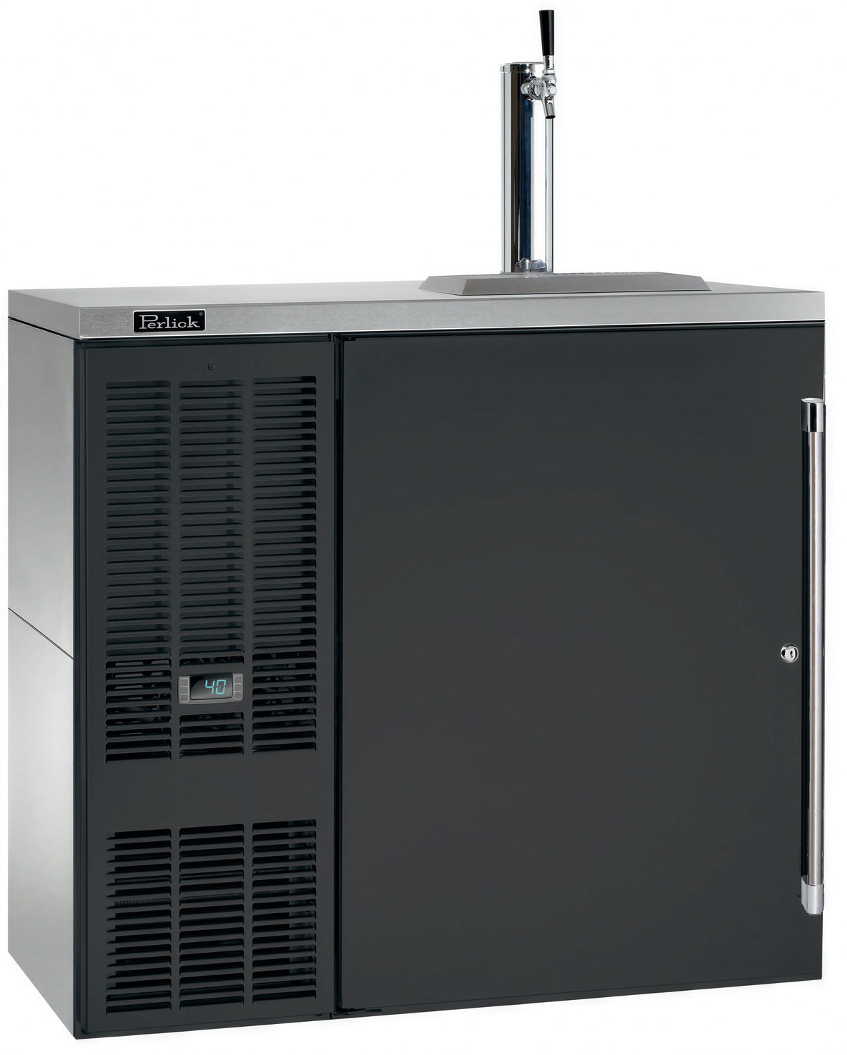 Perlick Quick Ship DDS36-BS-L-STK 36-Inch Self-Contained Direct Draw Draft Beer Dispenser, 1 Section, 1 Half Barrel