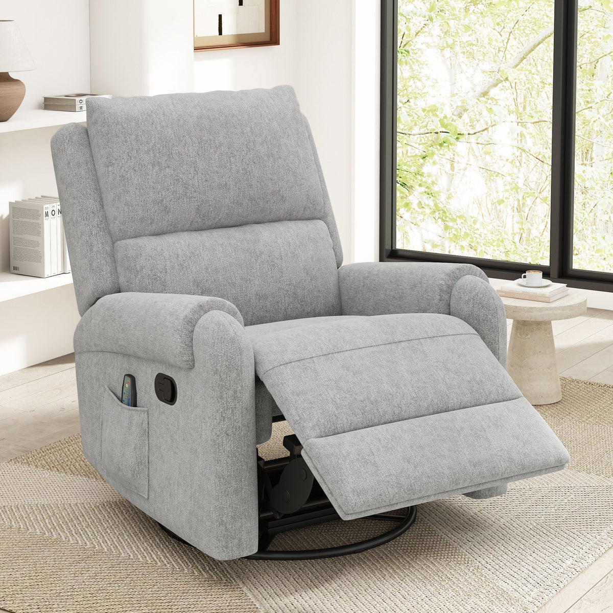 Manual Recliner Massage Chair With Swivel Rocker