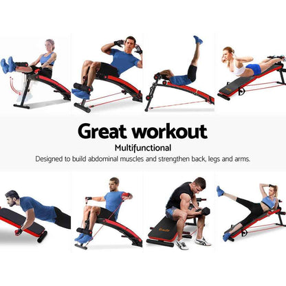 Everfit Adjustable Sit Up Bench Press Weight Gym Home Exercise Fitness