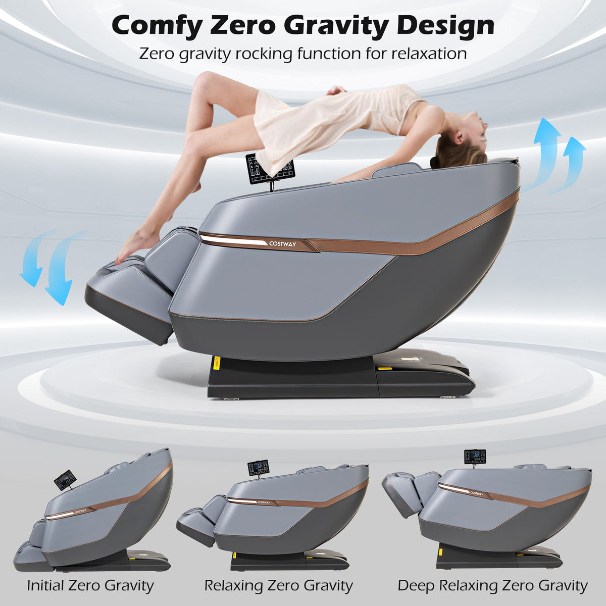 Relaxation 48 - Full Body Zero Gravity Massage Chair SL Track Recliner with Touch Screen